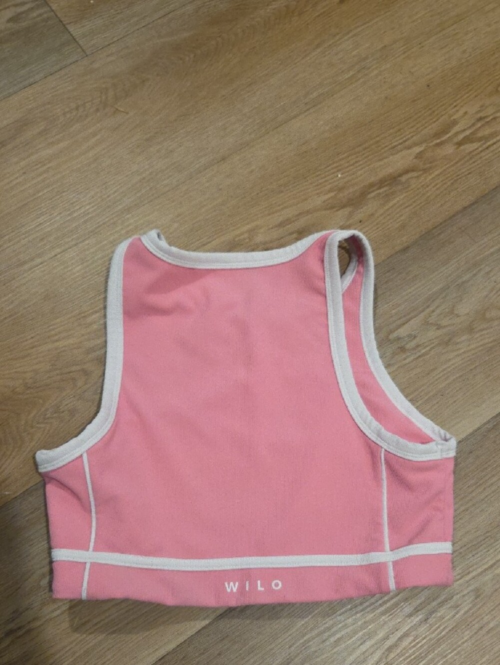 WILO Pink Contrast-Trim High-Neck Sports Bra - Picture 4 of 4